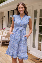 Load image into Gallery viewer, Maggie Sky blue/White Floral Midi Dress