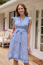 Load image into Gallery viewer, Maggie Sky blue/White Floral Midi Dress