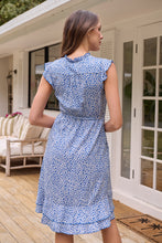 Load image into Gallery viewer, Maggie Sky blue/White Floral Midi Dress