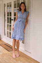 Load image into Gallery viewer, Maggie Sky blue/White Floral Midi Dress