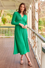 Load image into Gallery viewer, Azalia Green V Neck Long Sleeve Evening Dress