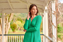 Load image into Gallery viewer, Azalia Green V Neck Long Sleeve Evening Dress