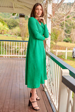 Load image into Gallery viewer, Azalia Green V Neck Long Sleeve Evening Dress