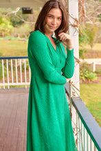 Load image into Gallery viewer, Azalia Green V Neck Long Sleeve Evening Dress