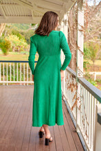 Load image into Gallery viewer, Azalia Green V Neck Long Sleeve Evening Dress