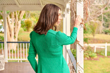 Load image into Gallery viewer, Azalia Green V Neck Long Sleeve Evening Dress