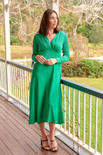 Load image into Gallery viewer, Azalia Green V Neck Long Sleeve Evening Dress