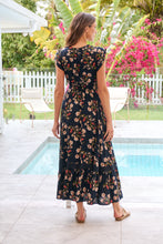 Load image into Gallery viewer, Augustina Button Front Navy/Red Paisley Print Maxi Dress