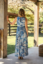 Load image into Gallery viewer, Gillian Blue Brushstroke Crossover Dress