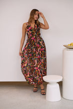 Load image into Gallery viewer, Gillian Black/Rust/Pink Multi Print Maxi Dress