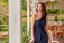 Load image into Gallery viewer, Eleanor One Shoulder Navy Evening Dress