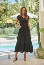 Load image into Gallery viewer, Stella Black Plain Button Front Maxi Dress