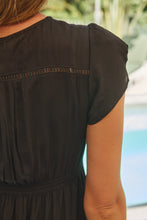 Load image into Gallery viewer, Stella Black Plain Button Front Maxi Dress