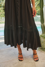 Load image into Gallery viewer, Stella Black Plain Button Front Maxi Dress