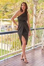 Load image into Gallery viewer, Eleanor One Shoulder Black Evening Dress
