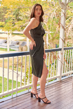 Load image into Gallery viewer, Eleanor One Shoulder Black Evening Dress
