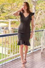 Load image into Gallery viewer, Alessi Black Frill Evening Dress