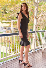 Load image into Gallery viewer, Alessi Black Frill Evening Dress