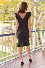 Load image into Gallery viewer, Alessi Black Frill Evening Dress