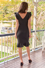 Load image into Gallery viewer, Alessi Black Frill Evening Dress