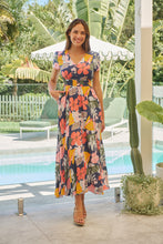 Load image into Gallery viewer, Leilani Blue/Pink/Yellow Floral Button Front Maxi Dress