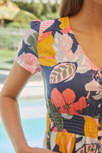Load image into Gallery viewer, Leilani Blue/Pink/Yellow Floral Button Front Maxi Dress