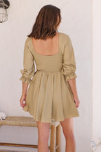 Load image into Gallery viewer, Rylee Olive Long Sleeve Shirred Dress