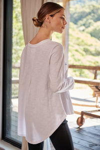 Leo Star Leopard Brown Print White Long Sleeve Top