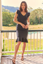 Load image into Gallery viewer, Alessi Navy Frill Evening Dress
