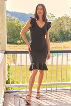 Load image into Gallery viewer, Alessi Navy Frill Evening Dress