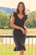 Load image into Gallery viewer, Alessi Navy Frill Evening Dress