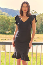 Load image into Gallery viewer, Alessi Navy Frill Evening Dress