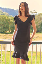 Load image into Gallery viewer, Alessi Navy Frill Evening Dress