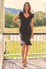 Load image into Gallery viewer, Alessi Navy Frill Evening Dress