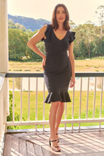 Load image into Gallery viewer, Alessi Navy Frill Evening Dress