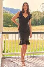 Load image into Gallery viewer, Alessi Navy Frill Evening Dress