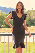 Load image into Gallery viewer, Alessi Navy Frill Evening Dress