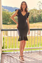 Load image into Gallery viewer, Alessi Navy Frill Evening Dress