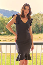 Load image into Gallery viewer, Alessi Navy Frill Evening Dress