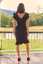 Load image into Gallery viewer, Alessi Navy Frill Evening Dress