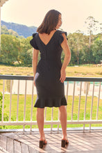 Load image into Gallery viewer, Alessi Navy Frill Evening Dress