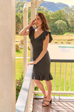 Load image into Gallery viewer, Alessi Navy Frill Evening Dress