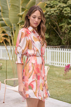 Load image into Gallery viewer, Georgina Peach/Tan Print Collared Dress