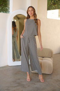 Deja Black/White Dot Print Pants - Part of a set