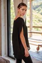 Load image into Gallery viewer, Chele Short Sleeve Oversized Black Plain Top