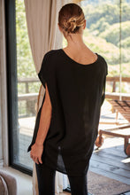 Load image into Gallery viewer, Chele Short Sleeve Oversized Black Plain Top