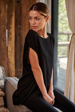 Load image into Gallery viewer, Chele Short Sleeve Oversized Black Plain Top