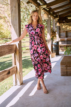 Load image into Gallery viewer, Trissa Navy/Pink Floral Print Dress