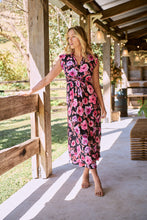 Load image into Gallery viewer, Trissa Navy/Pink Floral Print Dress