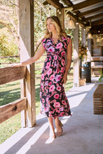 Load image into Gallery viewer, Trissa Navy/Pink Floral Print Dress